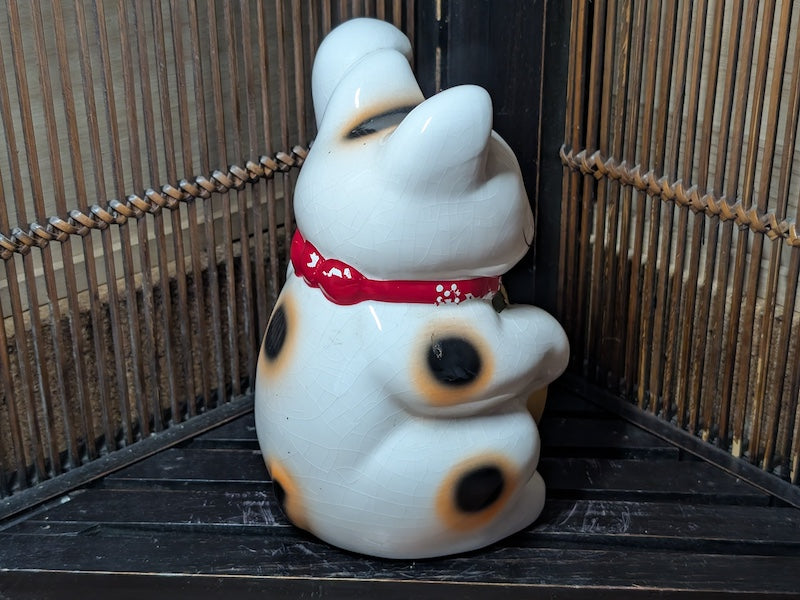 Vintage Japanese Maneki Neko 1970s Lucky Cat Figurine Showa Era Japan