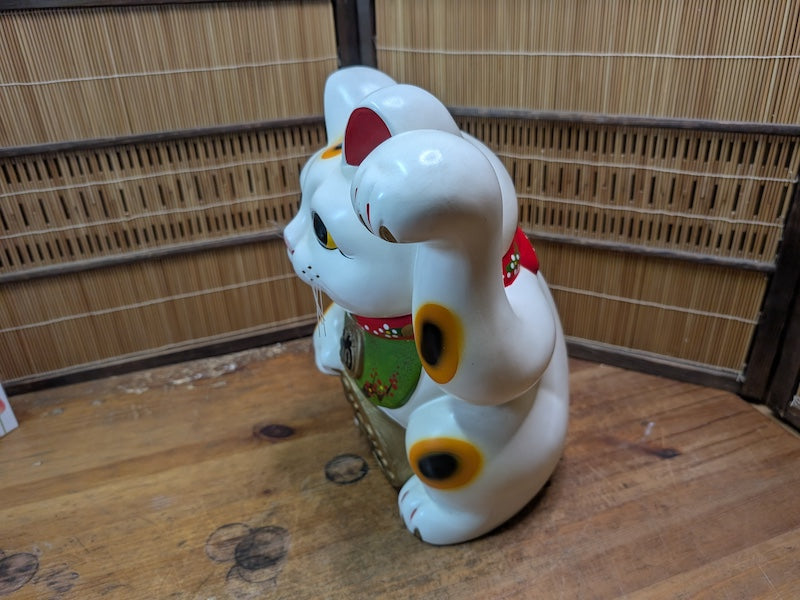Japanese Maneki Neko Lucky Cat 34cm Vintage Fortune Statue Japan