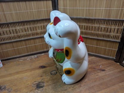 Japanese Maneki Neko Lucky Cat 34cm Vintage Fortune Statue Japan
