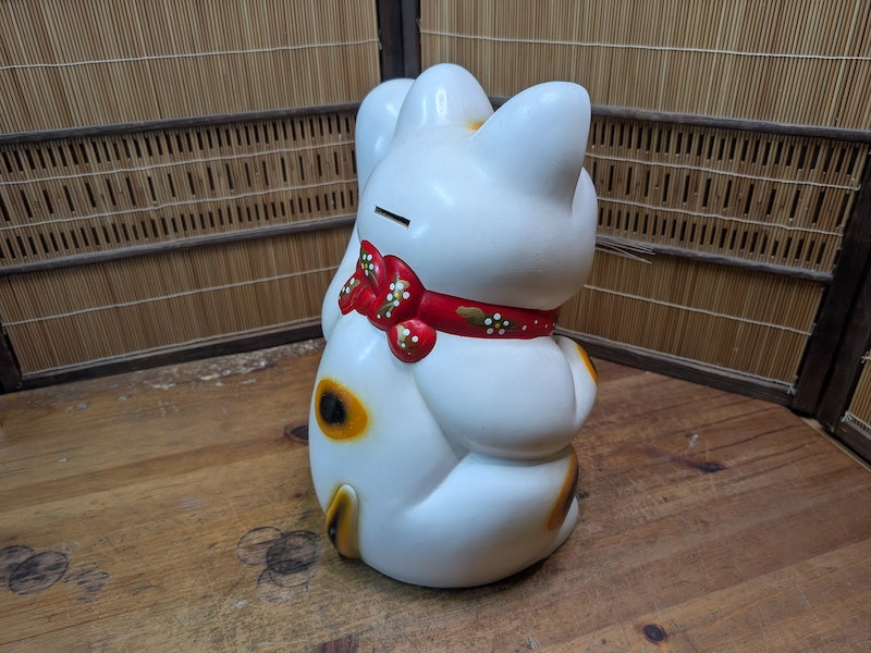 Japanese Maneki Neko Lucky Cat 34cm Vintage Fortune Statue Japan