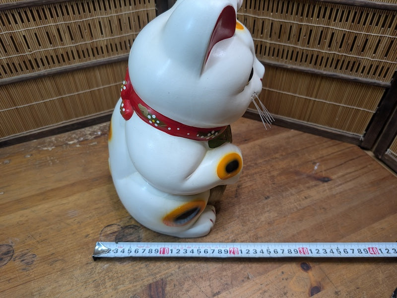 Japanese Maneki Neko Lucky Cat 34cm Vintage Fortune Statue Japan