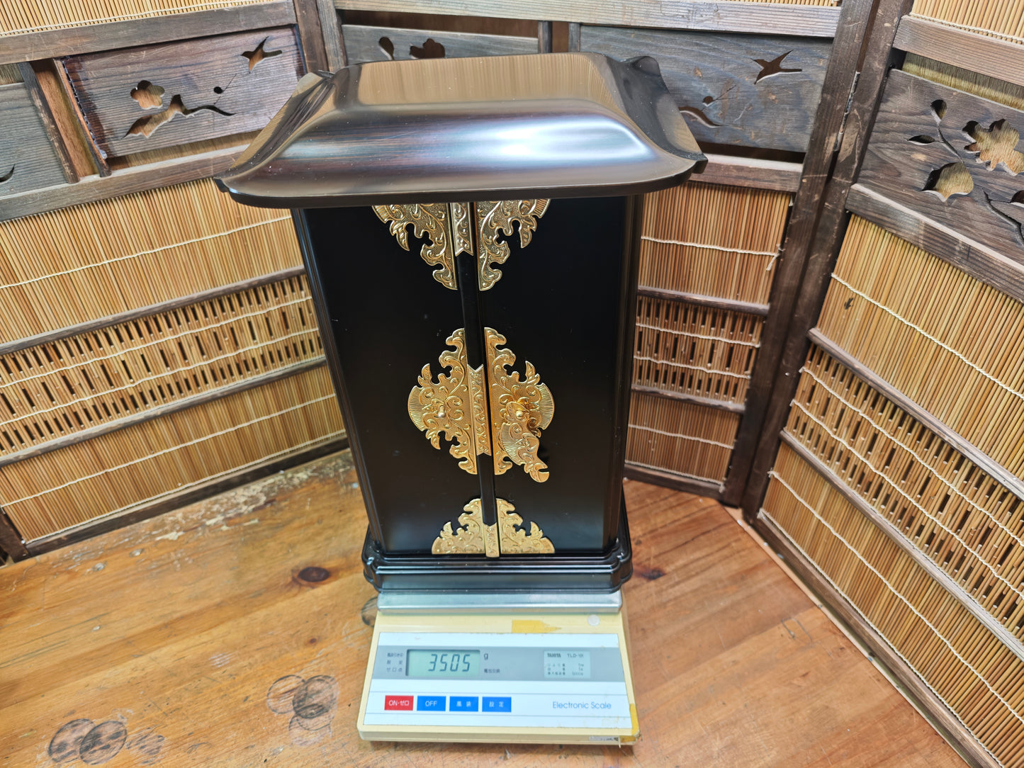 Japanese Ebony Wood Butsudan Buddhist Home Altar Shrine Kokutan