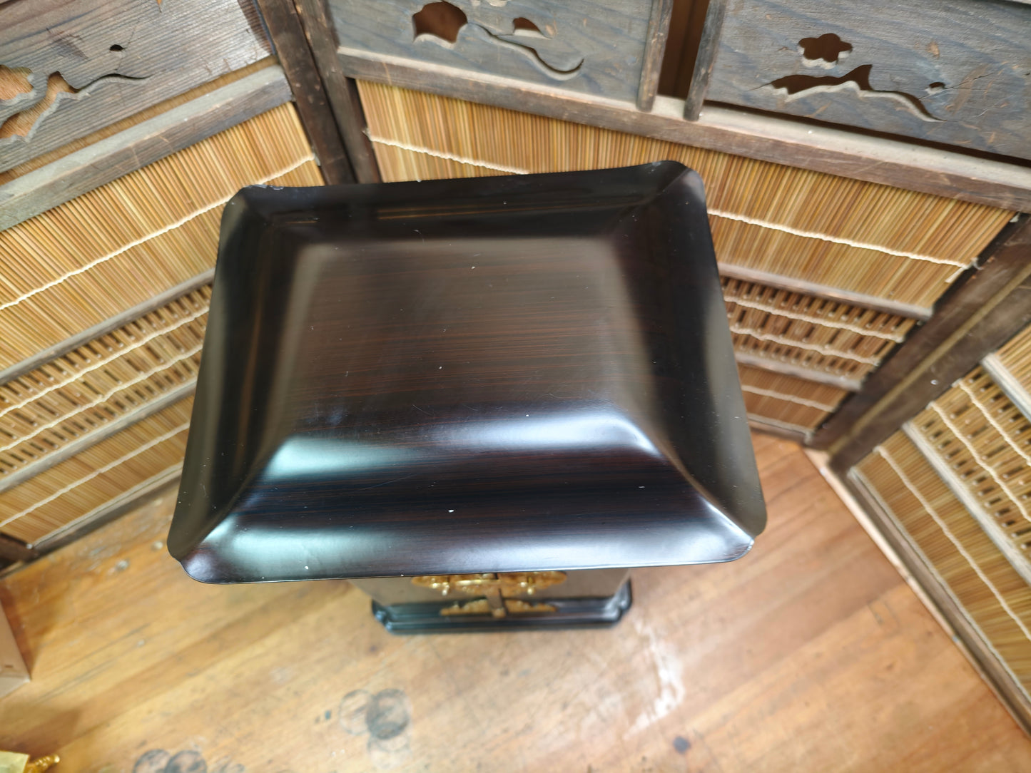 Japanese Ebony Wood Butsudan Buddhist Home Altar Shrine Kokutan