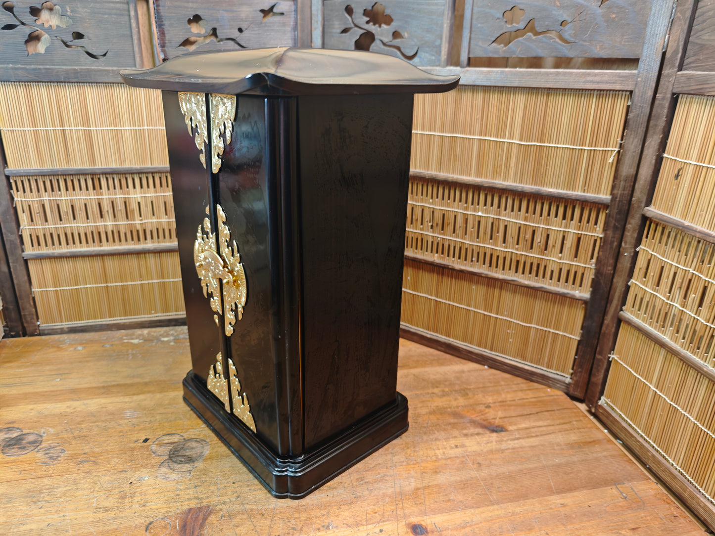 Japanese Ebony Wood Butsudan Buddhist Home Altar Shrine Kokutan