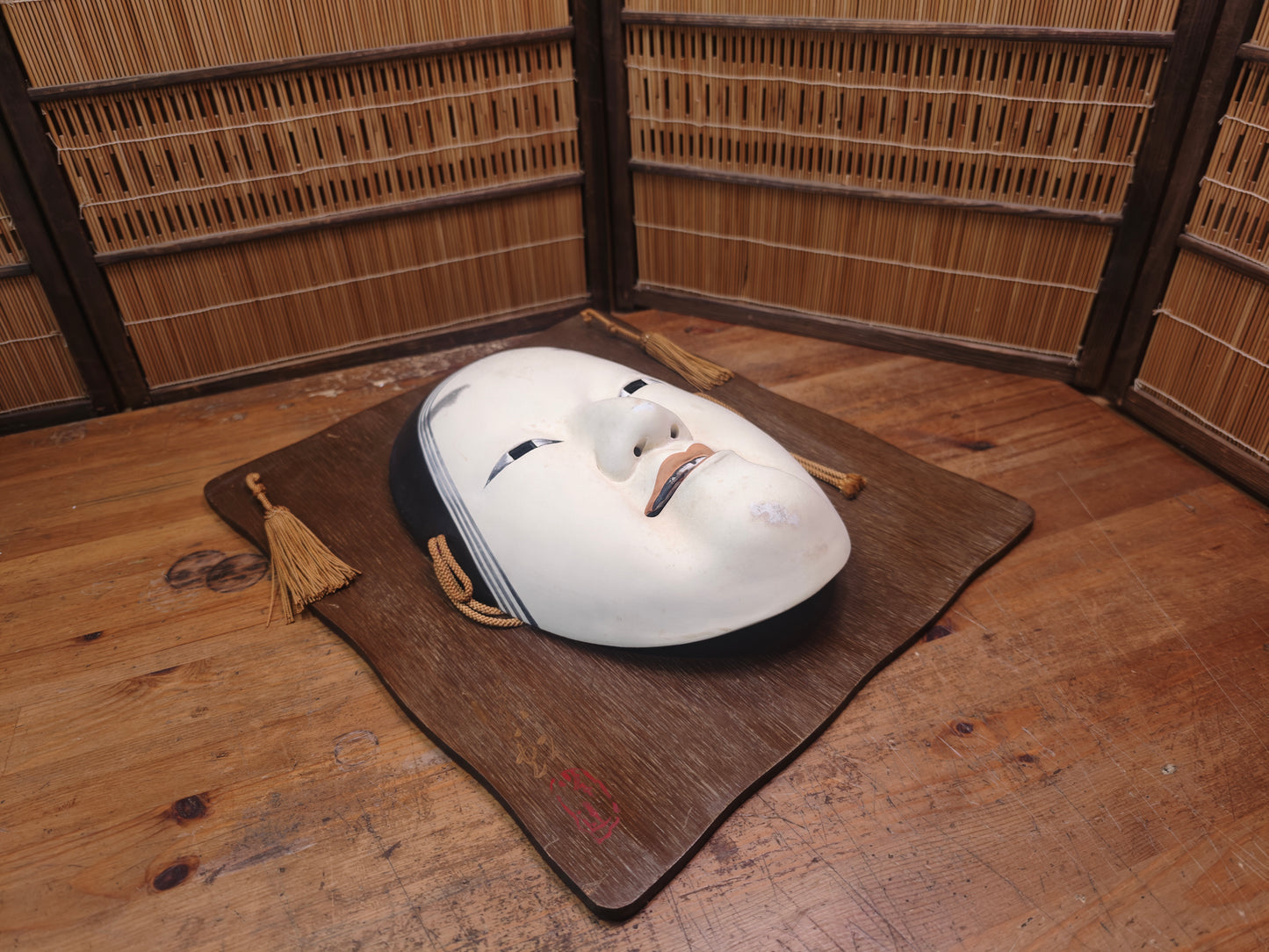 1970s Japanese Giant Ko Omote Noh Mask Ceramic Wall Art Vintage Japan