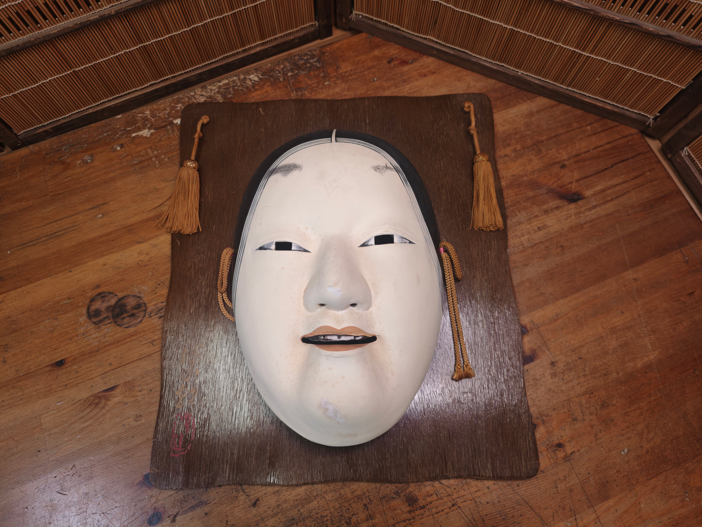1970s Japanese Giant Ko Omote Noh Mask Ceramic Wall Art Vintage Japan
