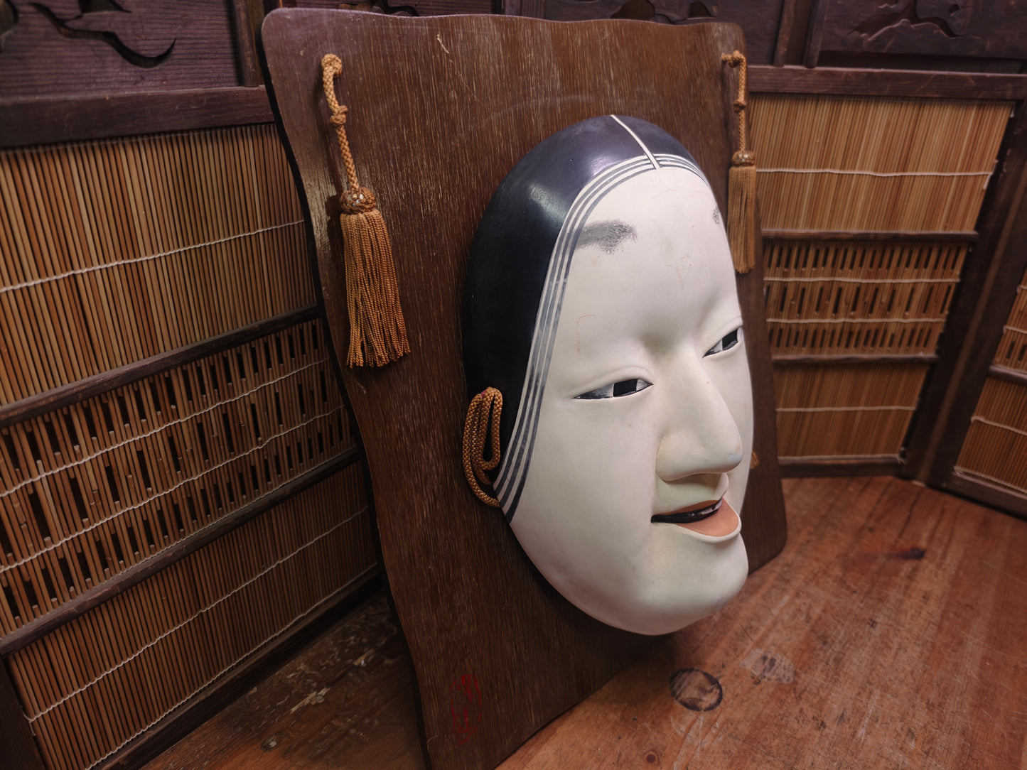 1970s Japanese Giant Ko Omote Noh Mask Ceramic Wall Art Vintage Japan