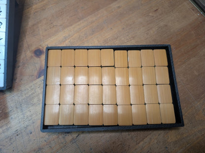 Vintage Japanese Mahjong Set 1970s Bamboo Resin Tiles Complete
