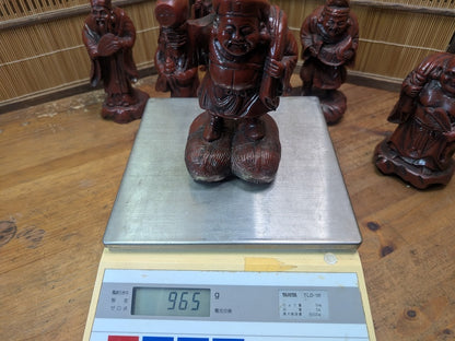 Japanese Seven Lucky Gods Set Big Heavy Resin Figures Vintage Japan Auction