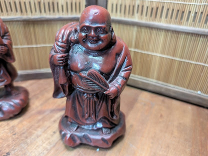 Japanese Seven Lucky Gods Set Big Heavy Resin Figures Vintage Japan Auction