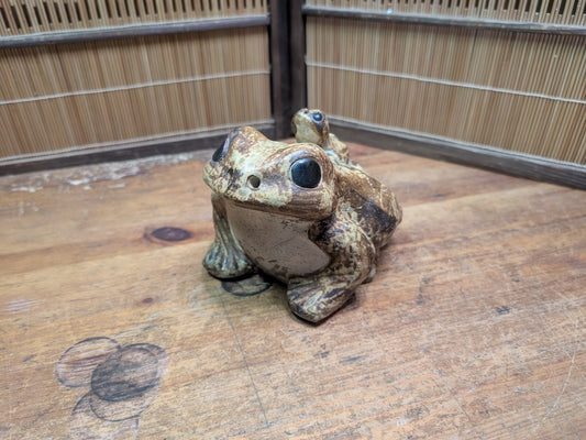 Japanese Shigaraki Frog Statue Handmade Pottery Garden Decor Vintage Japan Auction