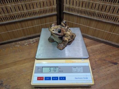 1970s Japanese Shigaraki Ware Frog Statue Handmade Pottery Garden Decor