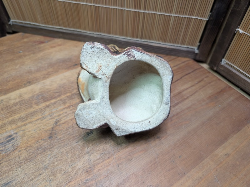 1970s Japanese Shigaraki Ware Frog Statue Handmade Pottery Garden Decor