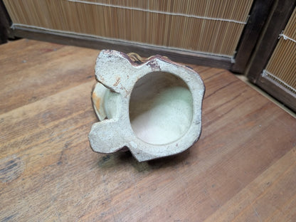 1970s Japanese Shigaraki Ware Frog Statue Handmade Pottery Garden Decor