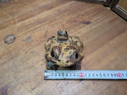 1970s Japanese Shigaraki Ware Frog Statue Handmade Pottery Garden Decor