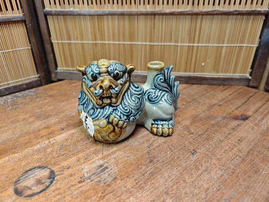 1970s Japanese Okinawan Shisa Sake Bottle Handmade Folk Pottery Rare