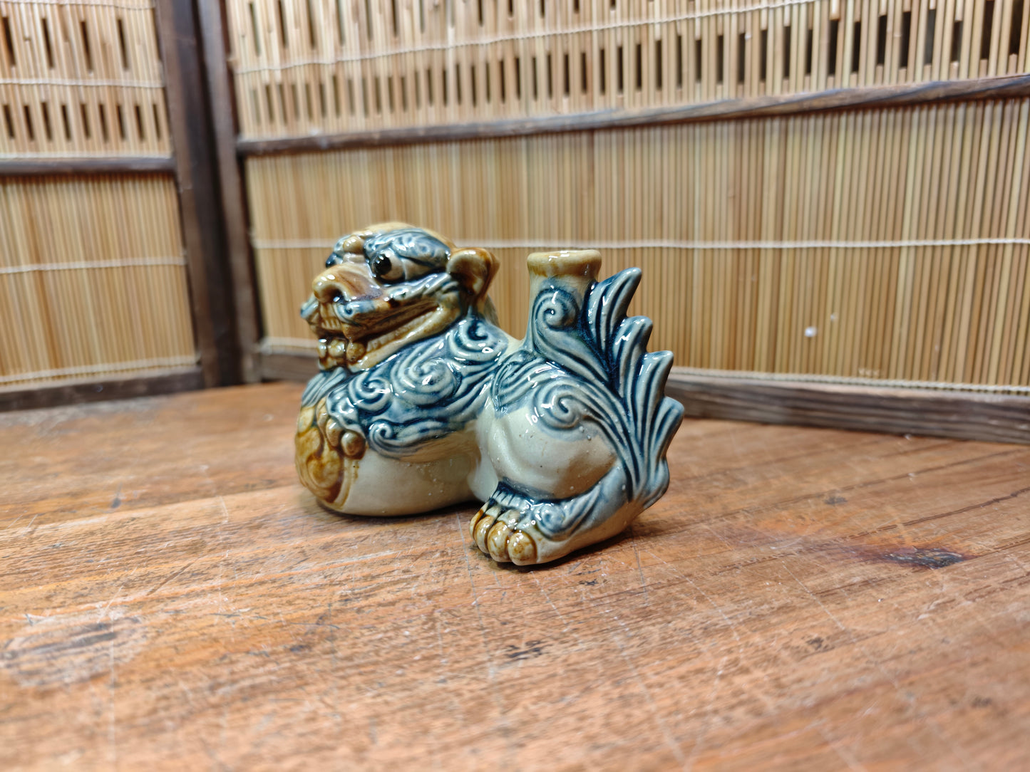 1970s Japanese Okinawan Shisa Sake Bottle Handmade Folk Pottery Rare