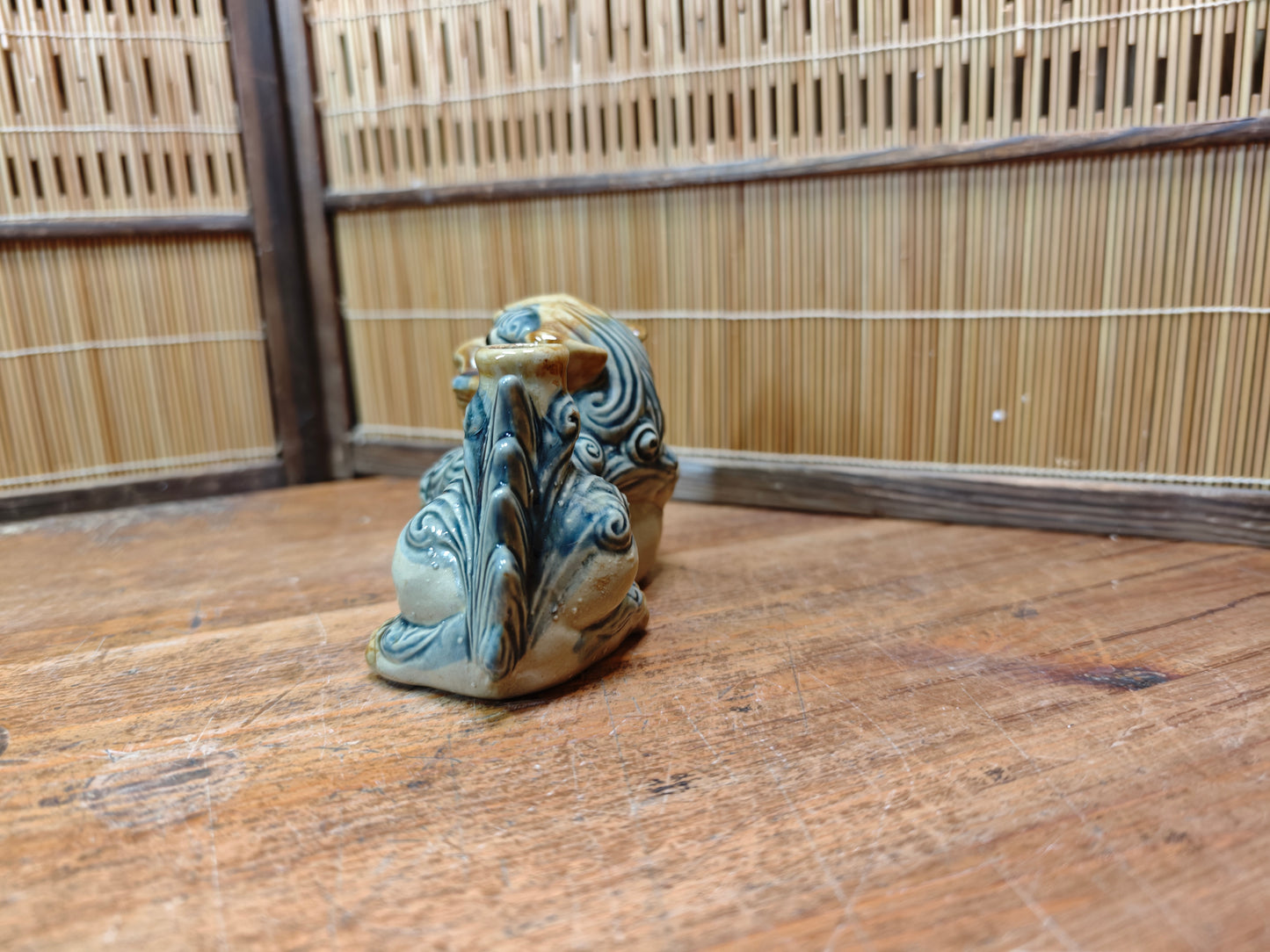1970s Japanese Okinawan Shisa Sake Bottle Handmade Folk Pottery Rare
