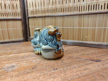 1970s Japanese Okinawan Shisa Sake Bottle Handmade Folk Pottery Rare