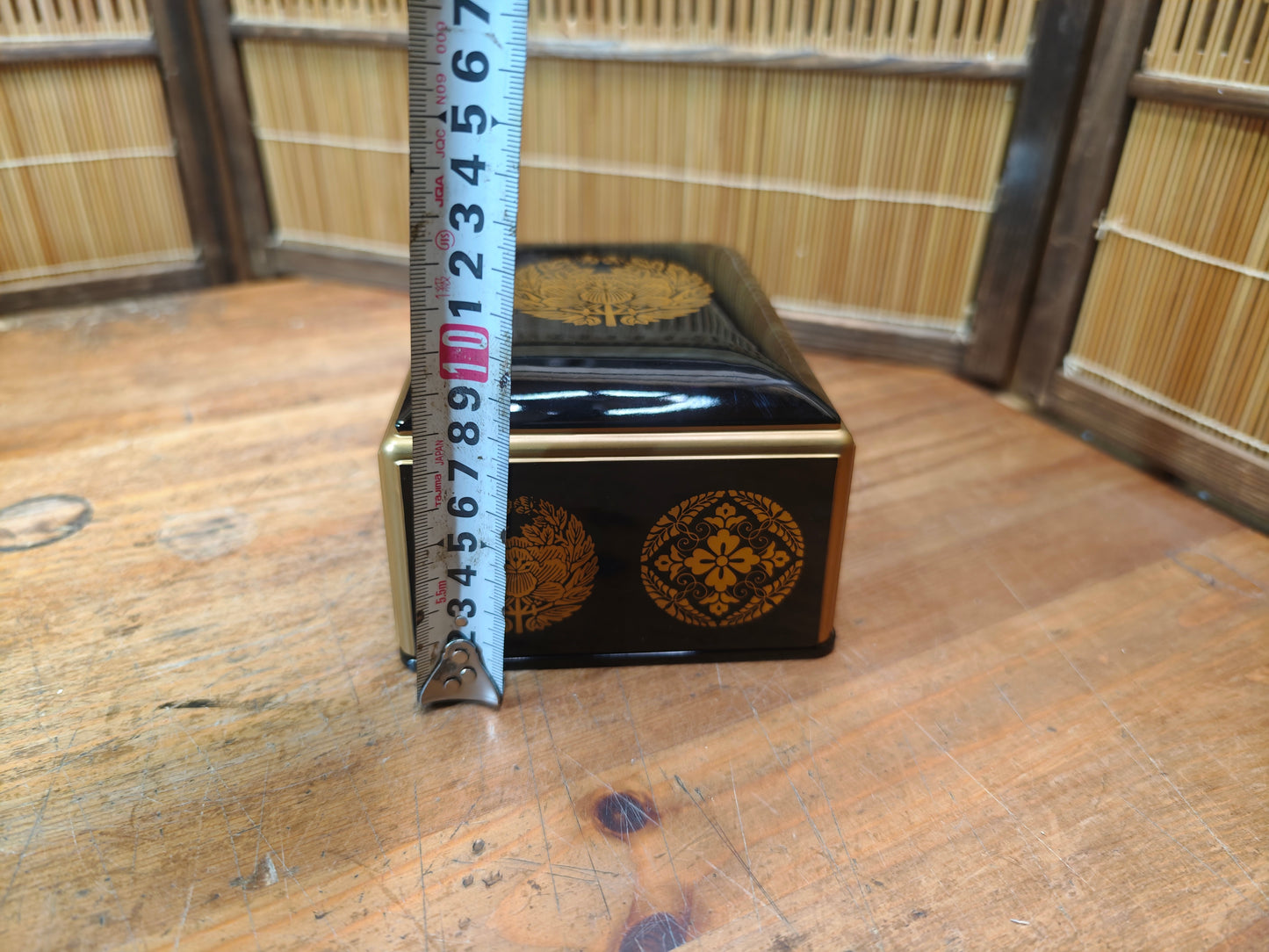 Japanese Wasanbako Lacquer Buddhist Hymn Box Gold Makie w Box