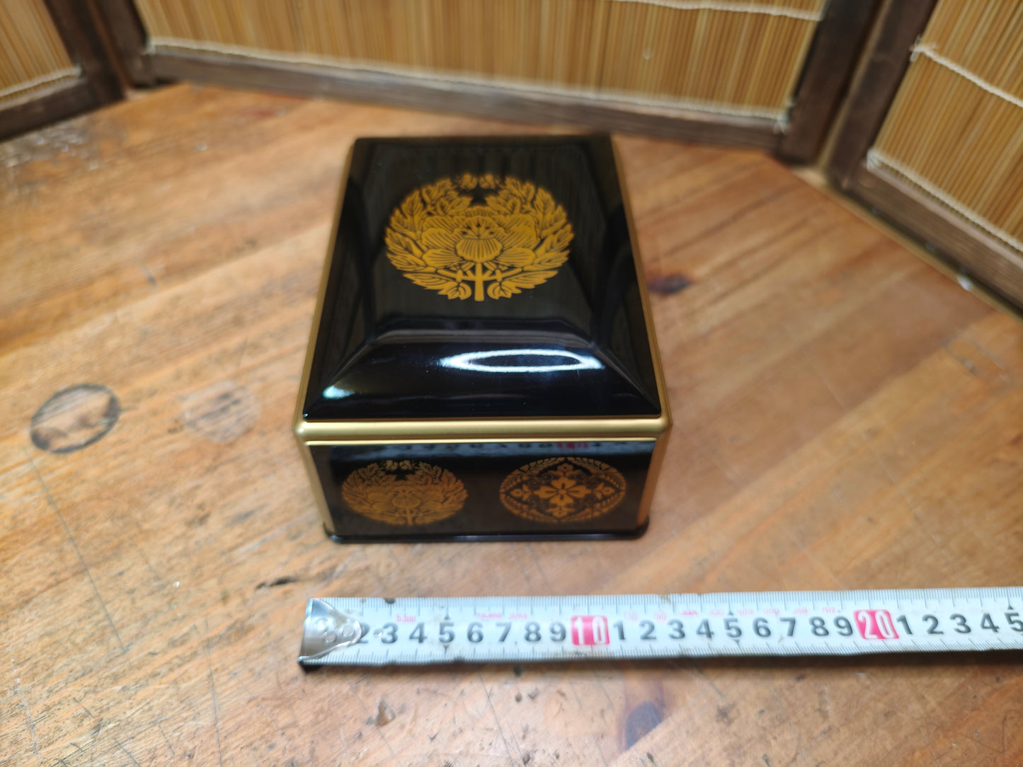 Japanese Wasanbako Lacquer Buddhist Hymn Box Gold Makie w Box