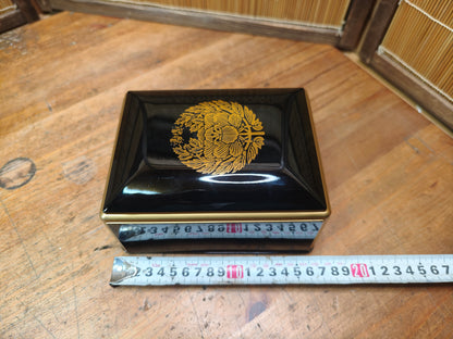 Japanese Wasanbako Lacquer Buddhist Hymn Box Gold Makie w Box