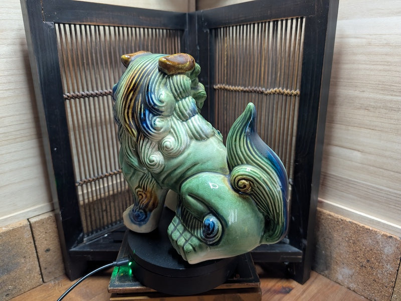 Traditional Okinawa Shishi Shisa Statue - Large Size Ceramic Shishi Female Made in Japan Y1