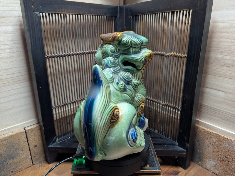 Traditional Okinawa Shishi Shisa Statue - Large Size Ceramic Shishi Female Made in Japan Y1