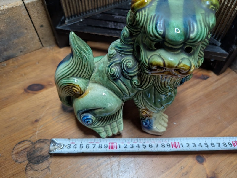 Traditional Okinawa Shishi Shisa Statue - Large Size Ceramic Shishi Female Made in Japan Y1