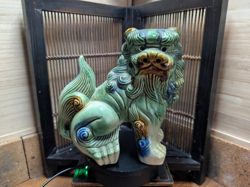 Traditional Okinawa Shishi Shisa Statue - Large Size Ceramic Shishi Female Made in Japan Y1