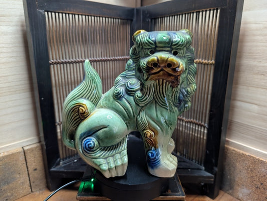 Traditional Okinawa Shishi Shisa Statue - Large Size Ceramic Shishi Female Made in Japan Y1