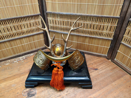 Japanese Vintage Kabuto Helmet Yamanaka Shikanosuke Decor Japan