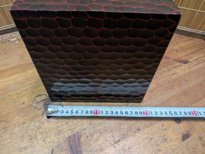 1989 Japanese 3-Drawer Box Bamboo Engraved & Signed Vintage Wood Chest