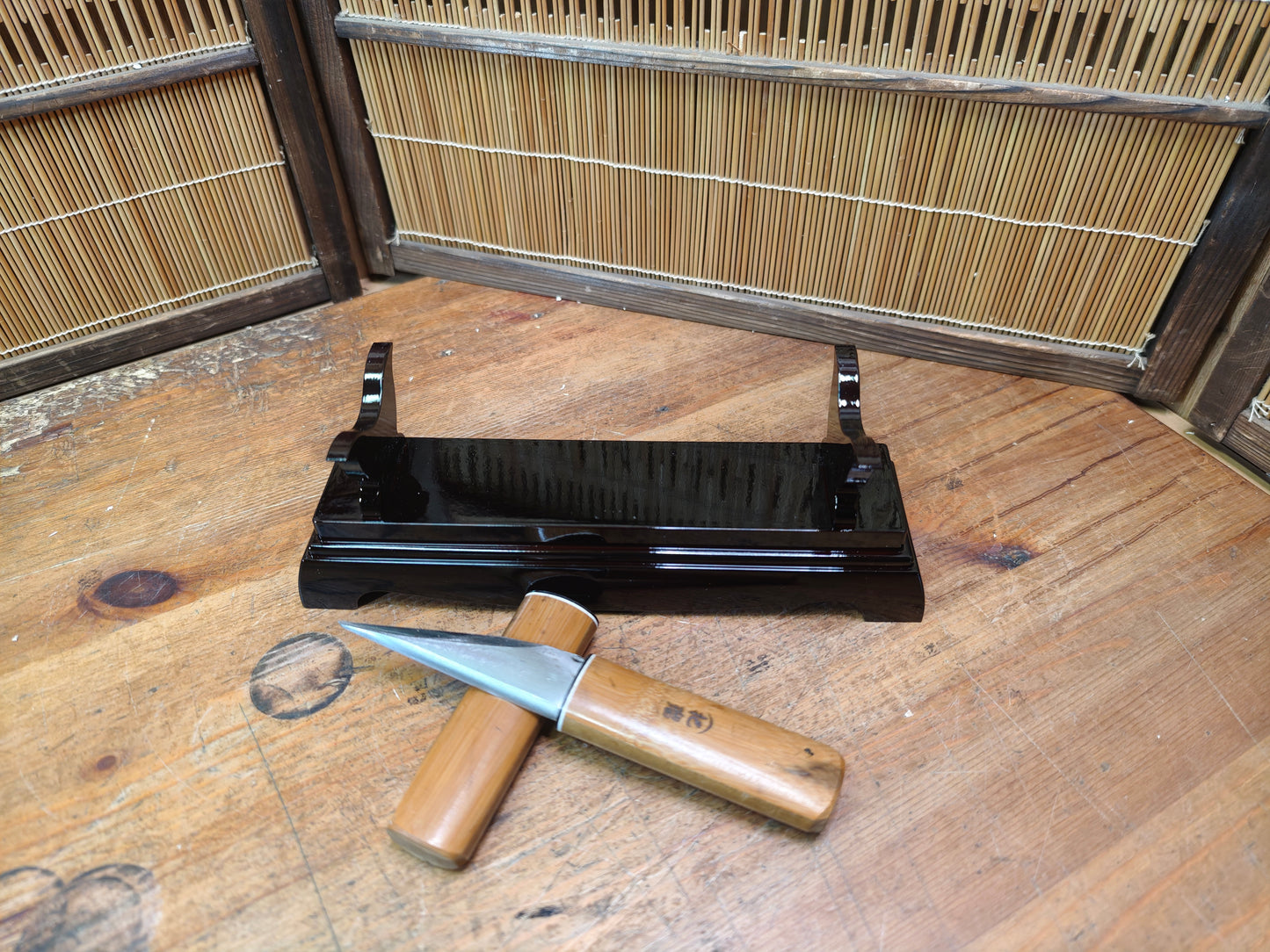1980s Japanese Bamboo Carving Tool Signed Steel w Saya Auction JP