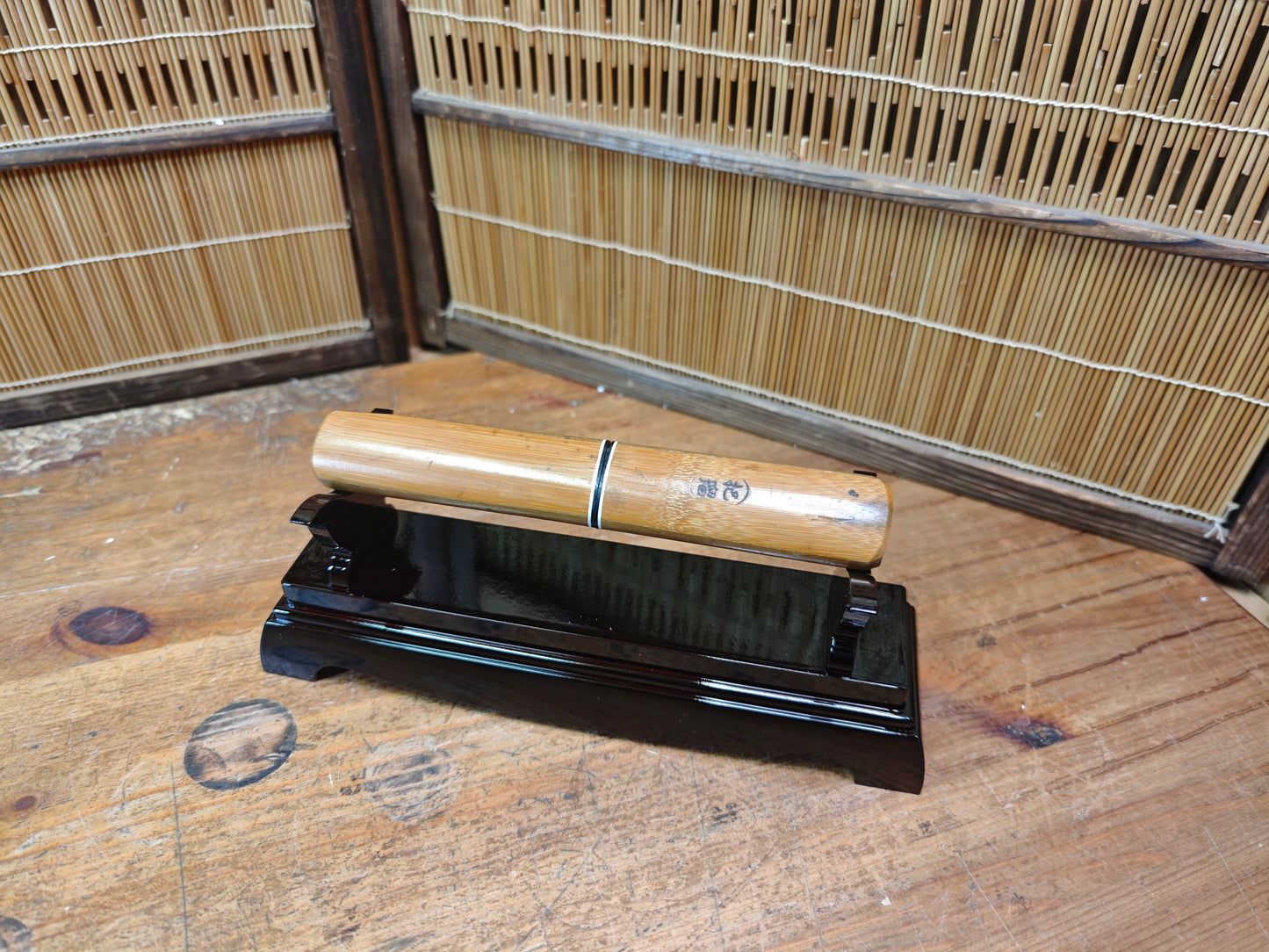 1980s Japanese Bamboo Carving Tool Signed Steel w Saya Auction JP