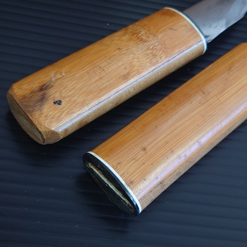 1980s Japanese Bamboo Carving Tool Signed Steel w Saya Auction JP