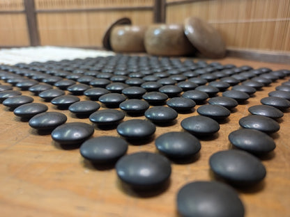 Vintage Japanese Go Stones Set 180 Black & White Igo Game Pieces