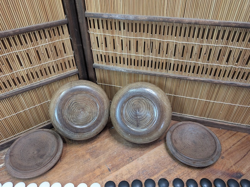 Vintage Japanese Go Stones Set 180 Black & White Igo Game Pieces
