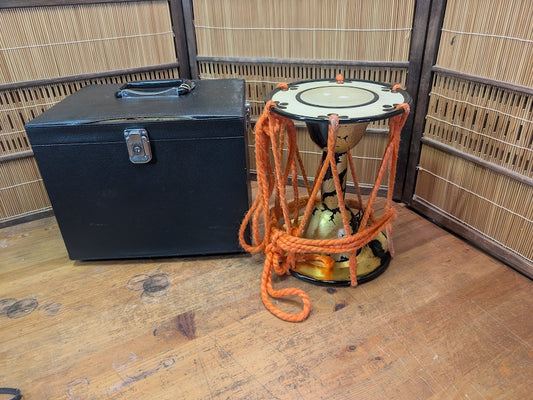 Japanese Kotsuzumi Drum Lacquer Maki-e Boxed Classical Instrument Auction JP