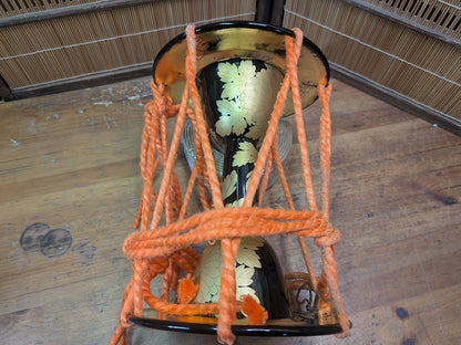 Japanese Kotsuzumi Drum Lacquer Maki-e Boxed Classical Instrument Auction JP