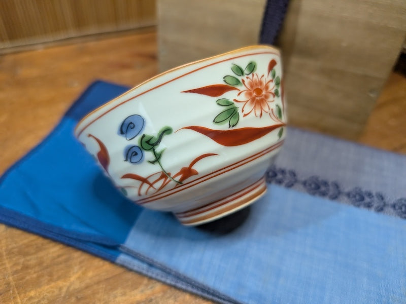 Kutani Ware Tea Cup Hand-Painted, Signed Shuyama Wabi-Sabi Japanese Art