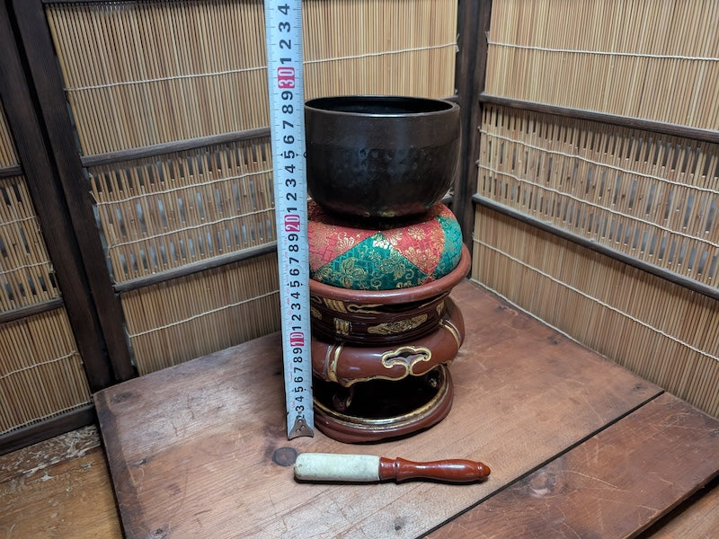 1940s Japanese Bronze Orin Bell Takaoka Buddhist Singing Bell Set Antique Japan