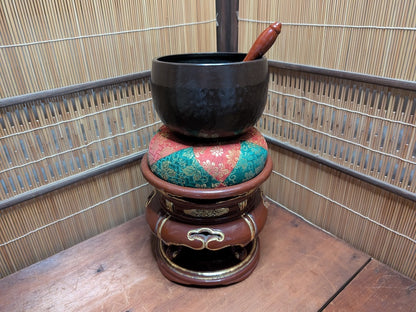 1940s Japanese Bronze Orin Bell Takaoka Buddhist Singing Bell Set Antique Japan
