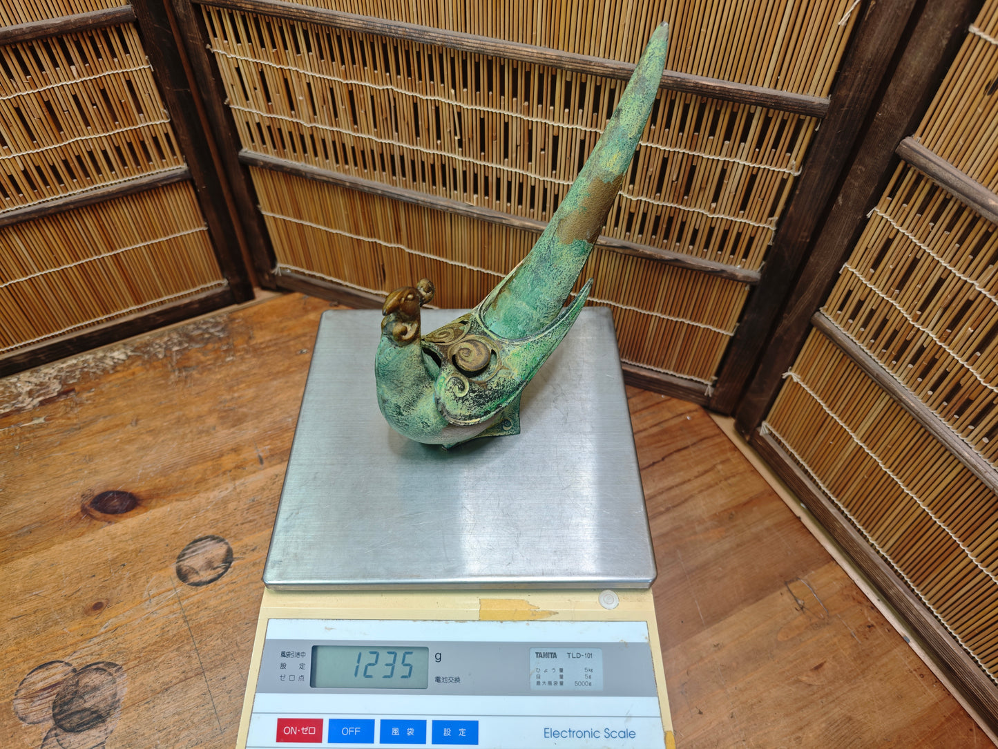 Antique Japanese 1940s Cast Iron Pheasant Koro Incense Burner Rare Art