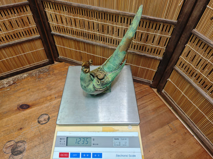 Antique Japanese 1940s Cast Iron Pheasant Koro Incense Burner Rare Art