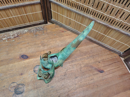 Antique Japanese 1940s Cast Iron Pheasant Koro Incense Burner Rare Art