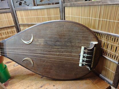 1800s Antique Japanese Biwa Lute Edo Era Wood Instrument Rare Authentic