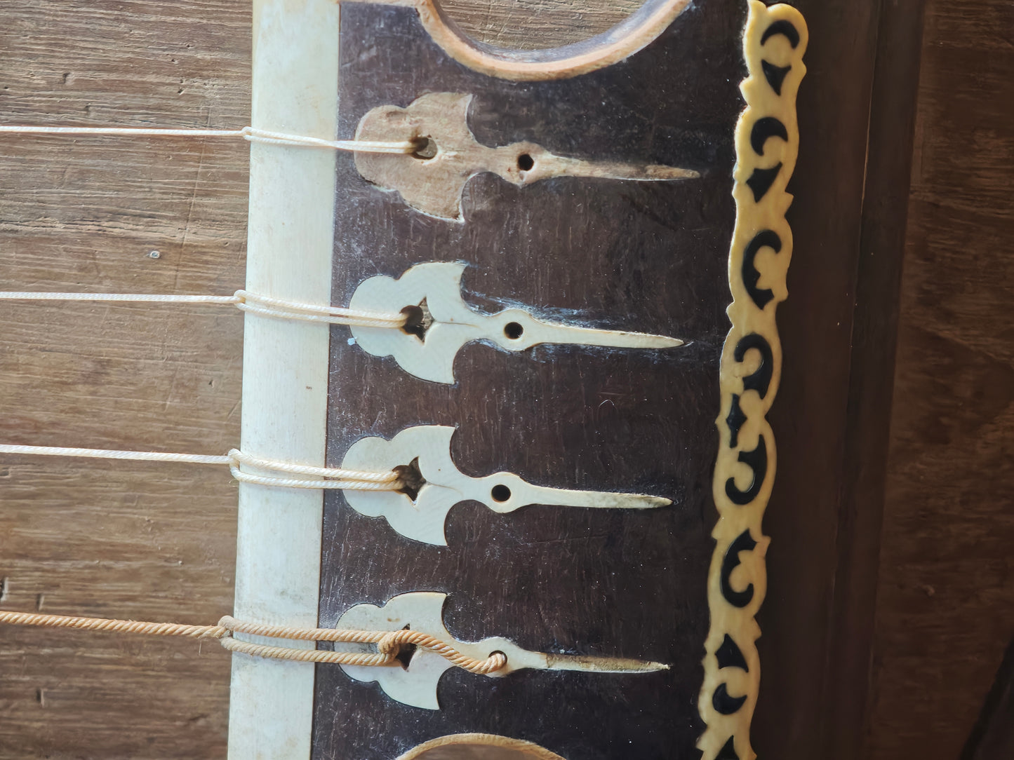 1800s Antique Japanese Biwa Lute Edo Era Wood Instrument Rare Authentic