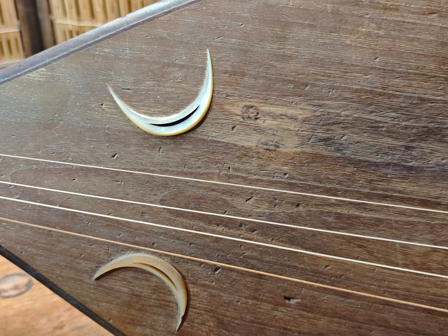 1800s Antique Japanese Biwa Lute Edo Era Wood Instrument Rare Authentic