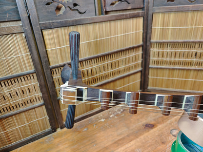 1800s Antique Japanese Biwa Lute Edo Era Wood Instrument Rare Authentic